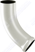 Колено трубы Аквасистем 100 сливное RR20 белый