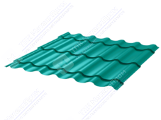 Металлочерепица МЧ2 Монтеррей Макси 0,4 ПЭ RAL5021 морская волна