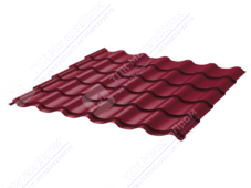 Металлочерепица МЧ2 Монтеррей Ретро 0,45 ПЭ RAL3005 красное вино
