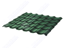 Металлочерепица МЧ2 Монтеррей Ретро 0,4 ПЭ RAL6005 зеленый мох