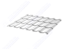 Металлочерепица МЧ2 Монтеррей 0,4 ПЭ RAL9003 сигнально-белый