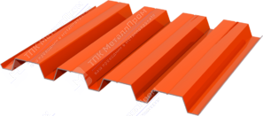 Профнастил полимер Н60 0,45 845/902 ПЭ RAL2004 оранжевый