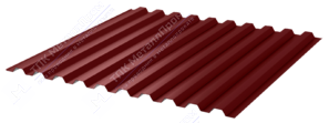 Профнастил полимер С21 0,4 1000/1051 ПЭ RAL3005 красное вино