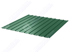 Профнастил полимер С10 0,45 1130/1155 обратная прокатка ПЭ RAL6005 зеленый мох