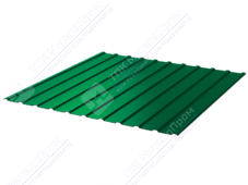Профнастил полимер С10 0,45 1130/1155 обратная прокатка ПЭ RAL6029 зеленая мята