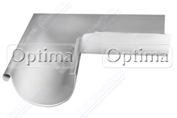 Угол желоба GrandLine Optima 125 наружный RAL9003 сигнально-белый