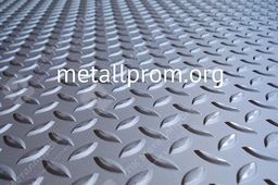 Лист нержавеющий горячекатаный, рифленый (чечевица) AISI 304 (08Х18Н10) 4х1250х2500 мм