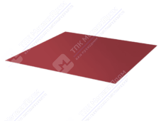 Лист с полимерным покрытием 0,45х1250х2000 мм ТУ ПЭ в пленке RAL3005 красное вино