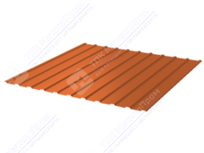 Профнастил полимер С10 0,45 1130/1155 обратная прокатка ПЭ RAL2003 нежно-оранжевый
