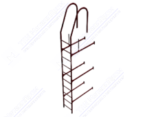 Лестница BORGE 3м фасадная RAL3005 красное вино