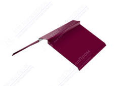 Планка конька плоского 190 190 0,45 2м стандарт ПЭ RAL3005 красное вино К-512