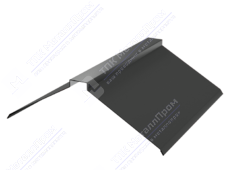 Планка конька плоского 150 150 0,4 2м стандарт ПЭ в пленке RAL7004 сигнально-серый К-512